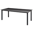 Afuera Living Contemporary Synthetic Poly Rattan Dining Set in Black/Cream White