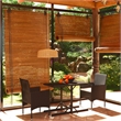 Afuera Living Contemporary Synthetic Poly Rattan Dining Set in Black/Cream White