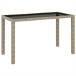 Afuera Living Contemporary Synthetic Poly Rattan Patio Dining Set in Beige/Cream