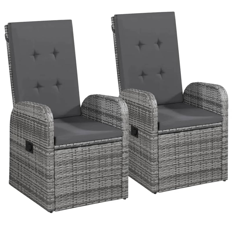 Afuera Living PE Rattan/Powder-Coated Steel/Glass Garden Dining Set in Gray
