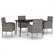 Afuera Living PE Rattan Medium Durable Garden Dining Set in Anthracite/Gray