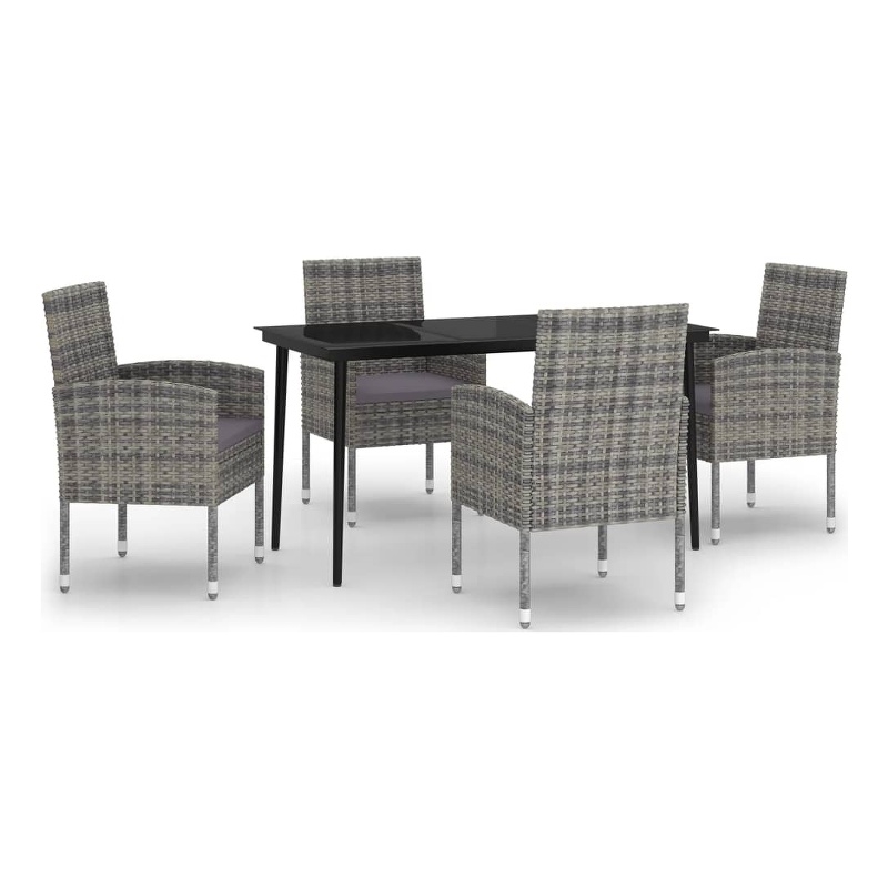 Afuera Living PE Rattan Medium Durable Garden Dining Set in Anthracite/Gray