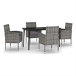 Afuera Living PE Rattan Medium Durable Garden Dining Set in Anthracite/Gray