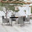 Afuera Living PE Rattan Medium Durable Garden Dining Set in Anthracite/Gray