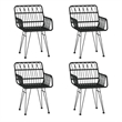Afuera Living Polyethylene Rattan Medium Durable Garden Dining Set in Black