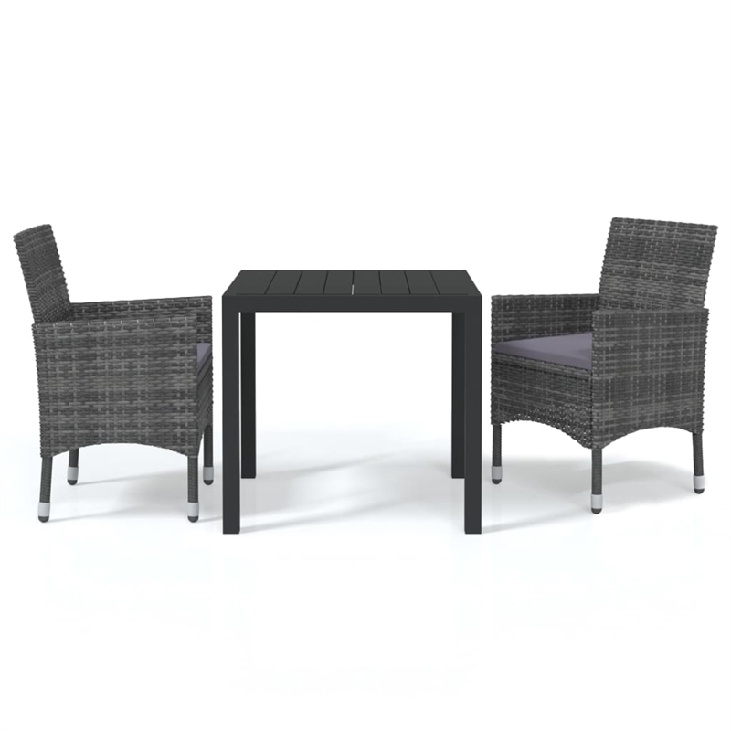 Afuera Living Gray Poly Rattan Medium Light Weight Dining Set