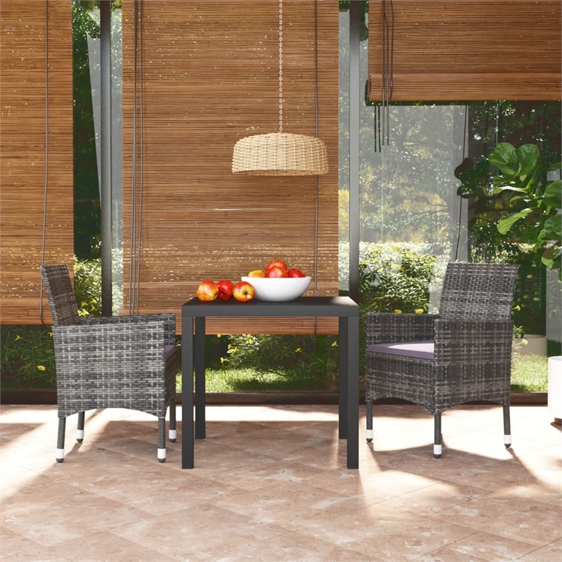 Afuera Living Gray Poly Rattan Medium Light Weight Dining Set