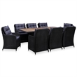 Afuera Living Outdoor Dining Set in Black Powder-Coated Steel