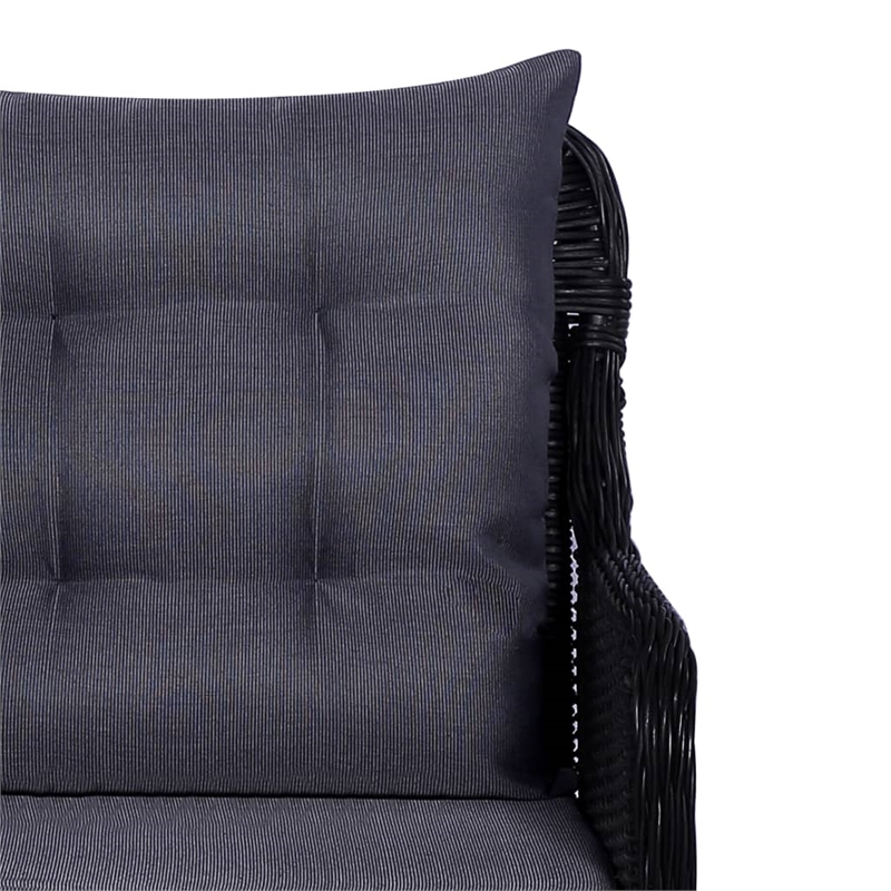 Afuera Living Outdoor Dining Set in Black Powder-Coated Steel