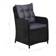 Afuera Living Outdoor Dining Set in Black Powder-Coated Steel