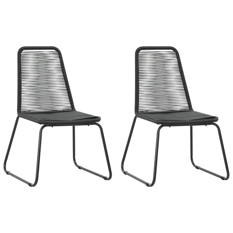 Afuera Living PVC Rattan/Steel/Aluminum Lightweight Dining Set in Black