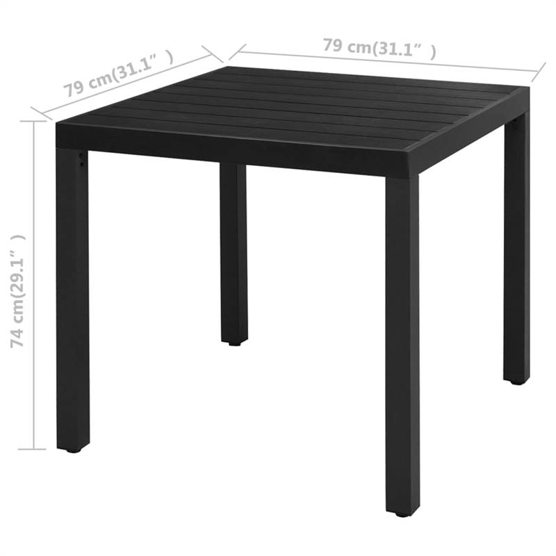 Afuera Living PVC Rattan/Steel/Aluminum Lightweight Dining Set in Black