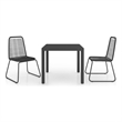 Afuera Living PVC Rattan/Steel/Aluminum Lightweight Dining Set in Black