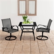 Afuera Living Dining Set Charcoal/Gray Powder-Coated Steel/Textilene