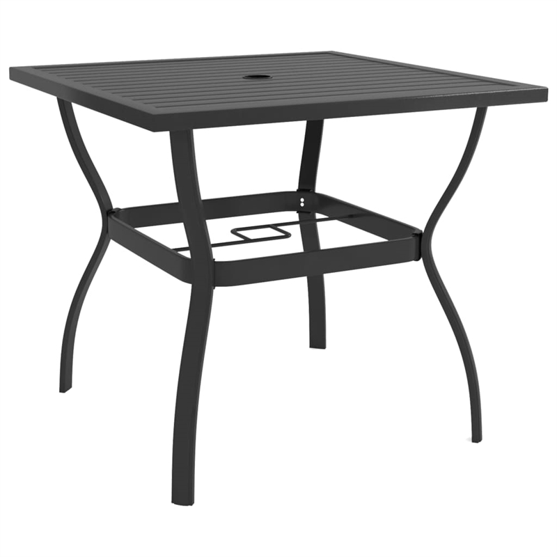 Afuera Living Dining Set Charcoal/Gray Powder-Coated Steel/Textilene