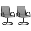 Afuera Living Dining Set Charcoal/Gray Powder-Coated Steel/Textilene