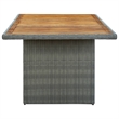 Afuera Living Contemporary Synthetic Poly Rattan Patio Dining Set in Light Gray