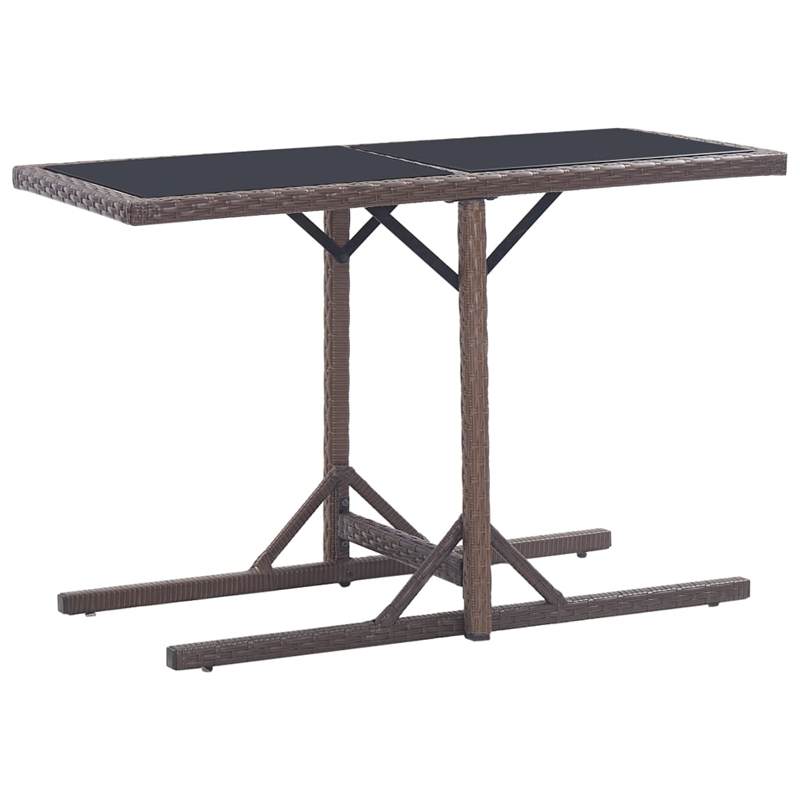 Afuera Living Contemporary Poly Rattan Dining Set in Brown/Cream White