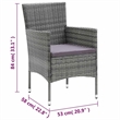 Afuera Living Contemporary PE Rattan & Glass Medium Dining Set in Gray