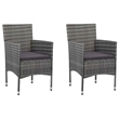 Afuera Living Contemporary PE Rattan & Glass Medium Dining Set in Gray