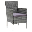 Afuera Living Contemporary PE Rattan & Glass Medium Dining Set in Gray