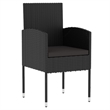 Afuera Living Contemporary Medium PE Rattan Garden Dining Set in Black