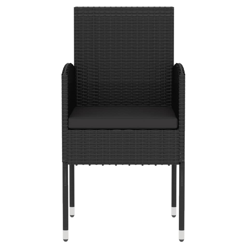 Afuera Living Contemporary Medium PE Rattan Garden Dining Set in Black