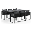 Afuera Living Contemporary Medium PE Rattan Garden Dining Set in Black