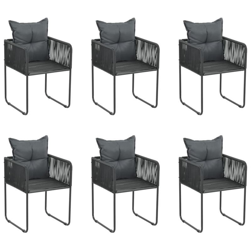 Afuera Living Contemporary Medium PE Rattan Garden Dining Set in Black