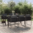 Afuera Living Contemporary Medium PE Rattan Garden Dining Set in Black