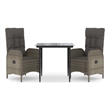 Afuera Living Contemporary Poly Rattan Garden Dining Set in Black/Gray
