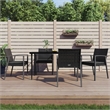 Afuera Living Contemporary Medium PE Rattan Garden Dining Set in Black