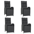 Afuera Living Contemporary Medium PE Rattan Garden Dining Set in Black