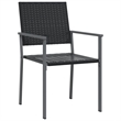 Afuera Living Contemporary Medium PE Rattan Garden Dining Set in Black