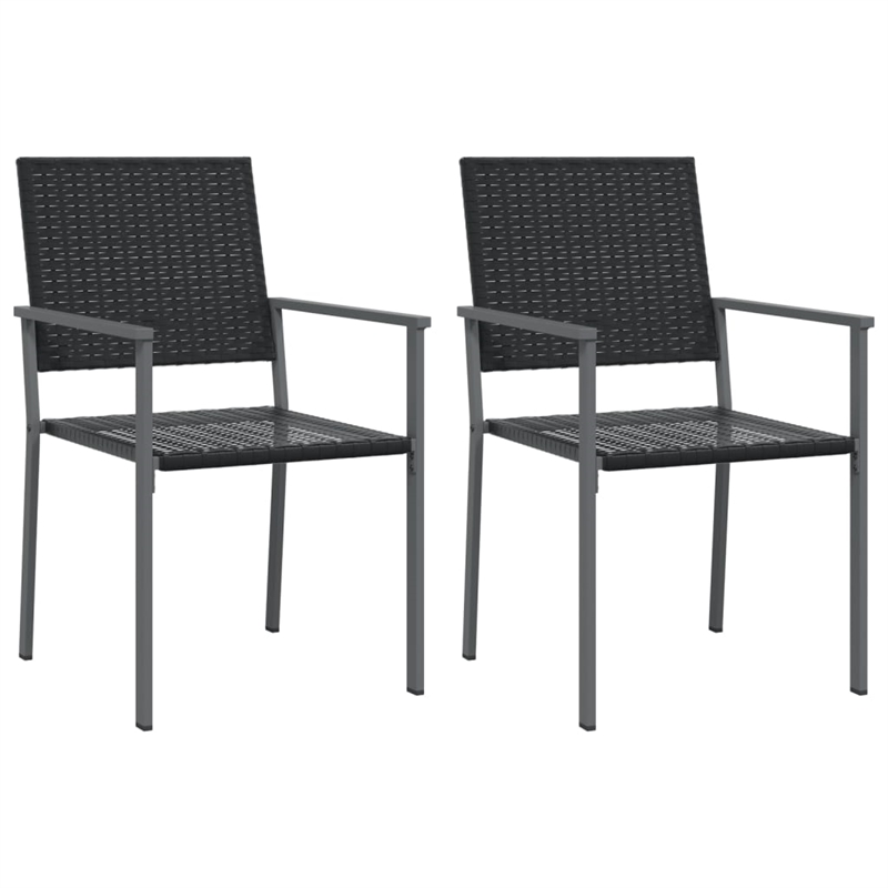 Afuera Living Contemporary Medium PE Rattan Garden Dining Set in Black