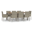 Afuera Living Contemporary PE Rattan Modular Garden Dining Set in Gray