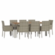 Afuera Living Contemporary PE Rattan Modular Garden Dining Set in Gray