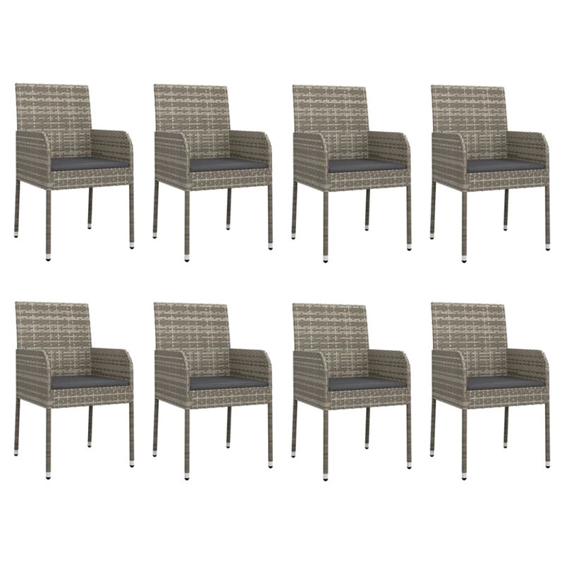 Afuera Living Contemporary PE Rattan Modular Garden Dining Set in Gray