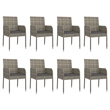Afuera Living Contemporary PE Rattan Modular Garden Dining Set in Gray