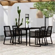Afuera Living Medium Powder-Coated Steel Dining Set in Black