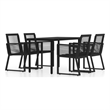 Afuera Living Medium Powder-Coated Steel Dining Set in Black