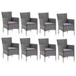 Afuera Living PE Rattan Large Rectangular Dining Set in Gray