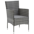 Afuera Living PE Rattan Large Rectangular Dining Set in Gray