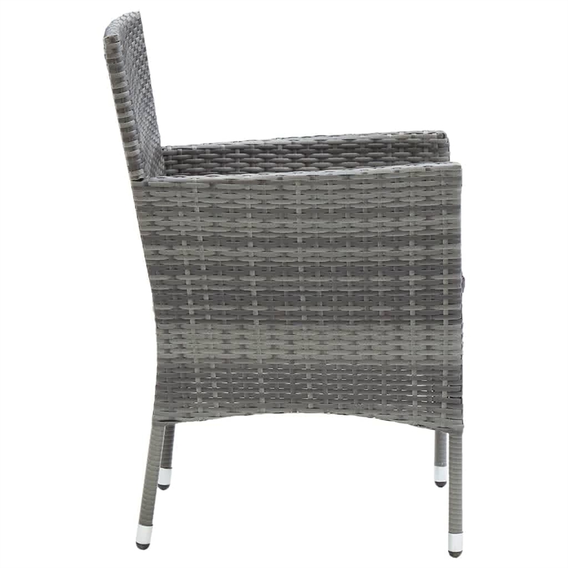 Afuera Living PE Rattan Large Rectangular Dining Set in Gray