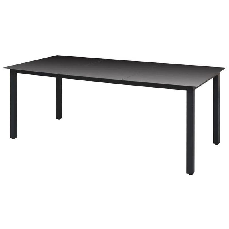 Afuera Living PE Rattan Large Rectangular Dining Set in Gray