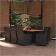 Afuera Living Black PE Rattan Large Durable Garden Dining Set