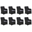 Afuera Living Black PE Rattan Large Durable Garden Dining Set