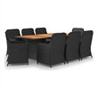 Afuera Living Black PE Rattan Large Durable Garden Dining Set