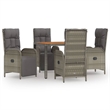 Afuera Living PE Rattan Garden Dining Set Rectangular in Gray