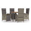Afuera Living PE Rattan Garden Dining Set Rectangular in Gray
